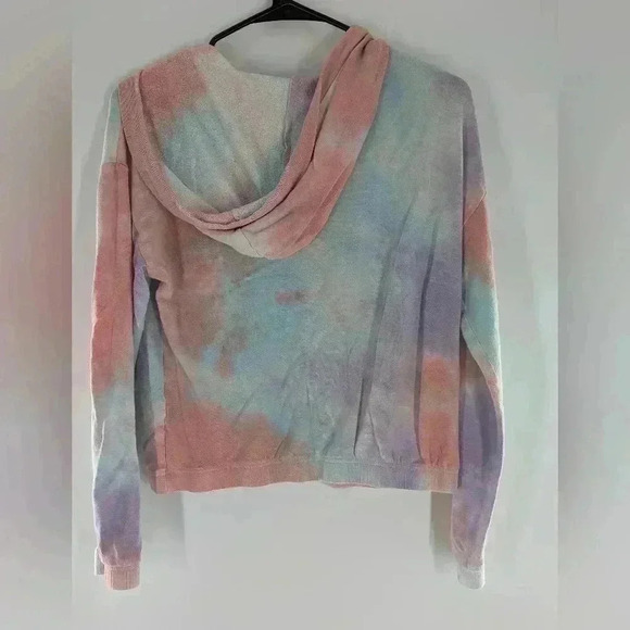 Jolie & Joy Tie Dye Hoodie Pink Pullover Sweatshirt Ladies/Juniors M - Picture 5 of 14
